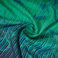 Light Blue & Black Floral Print Muslin Fabric MF-30197