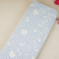 Light Blue Stripes Floral Embroidery South Cotton Fabric ZA-30581