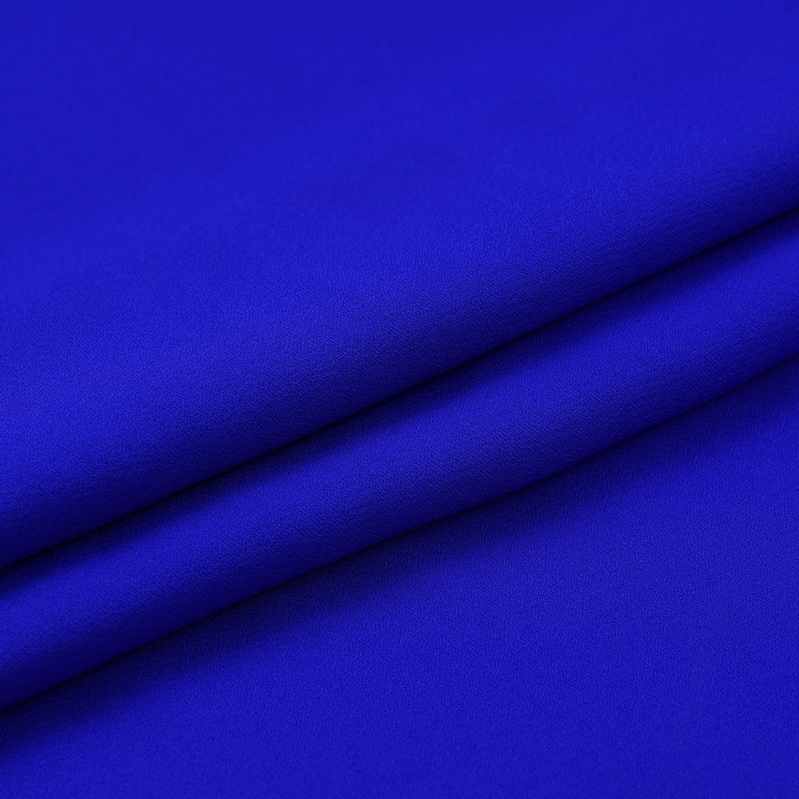 Royal Blue Solid Double Georgette Fabric LID-08 - TradeUNO