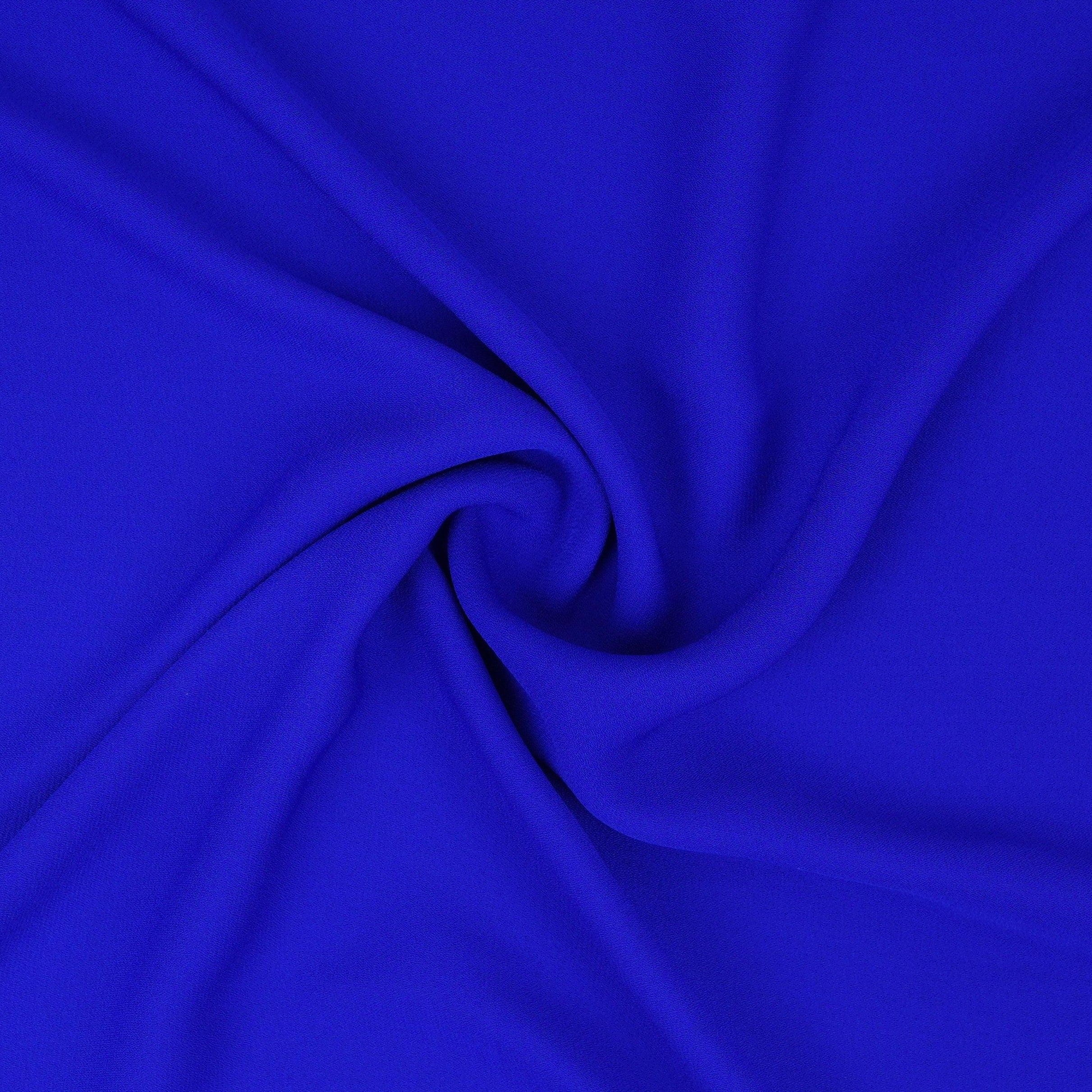 Royal Blue Solid Double Georgette Fabric LID-08 - TradeUNO