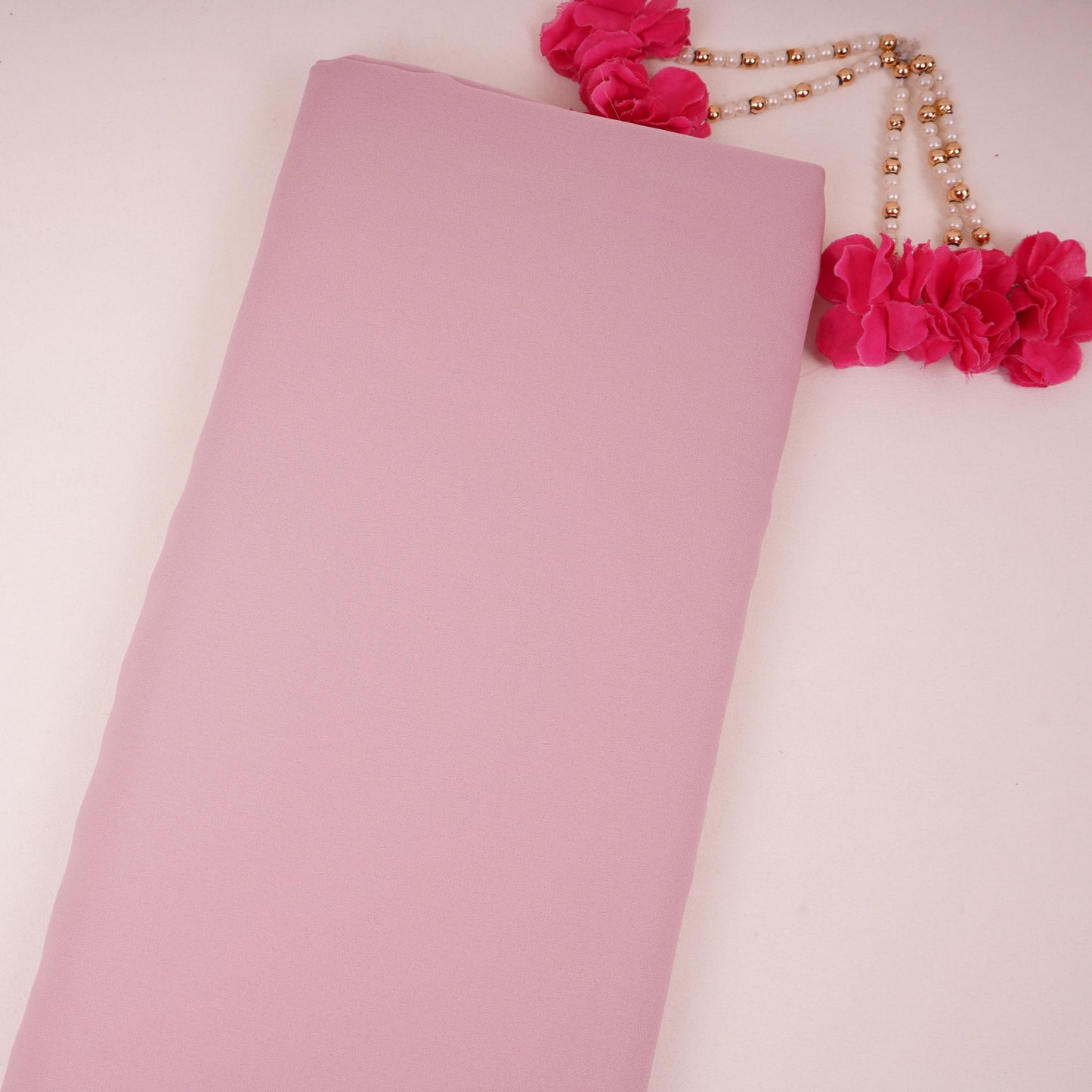 Pink Solid Double Georgette Fabric LID-15