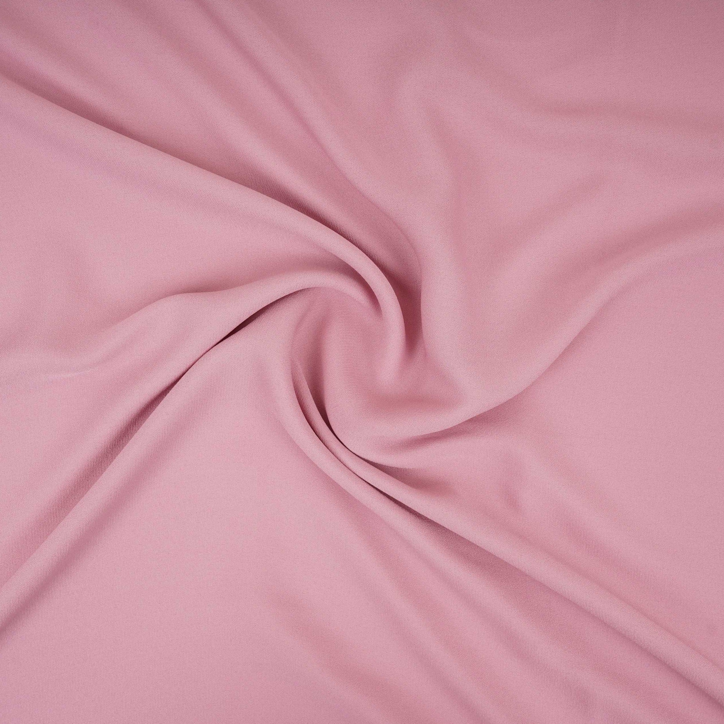 Pink Solid Double Georgette Fabric LID-15 - TradeUNO