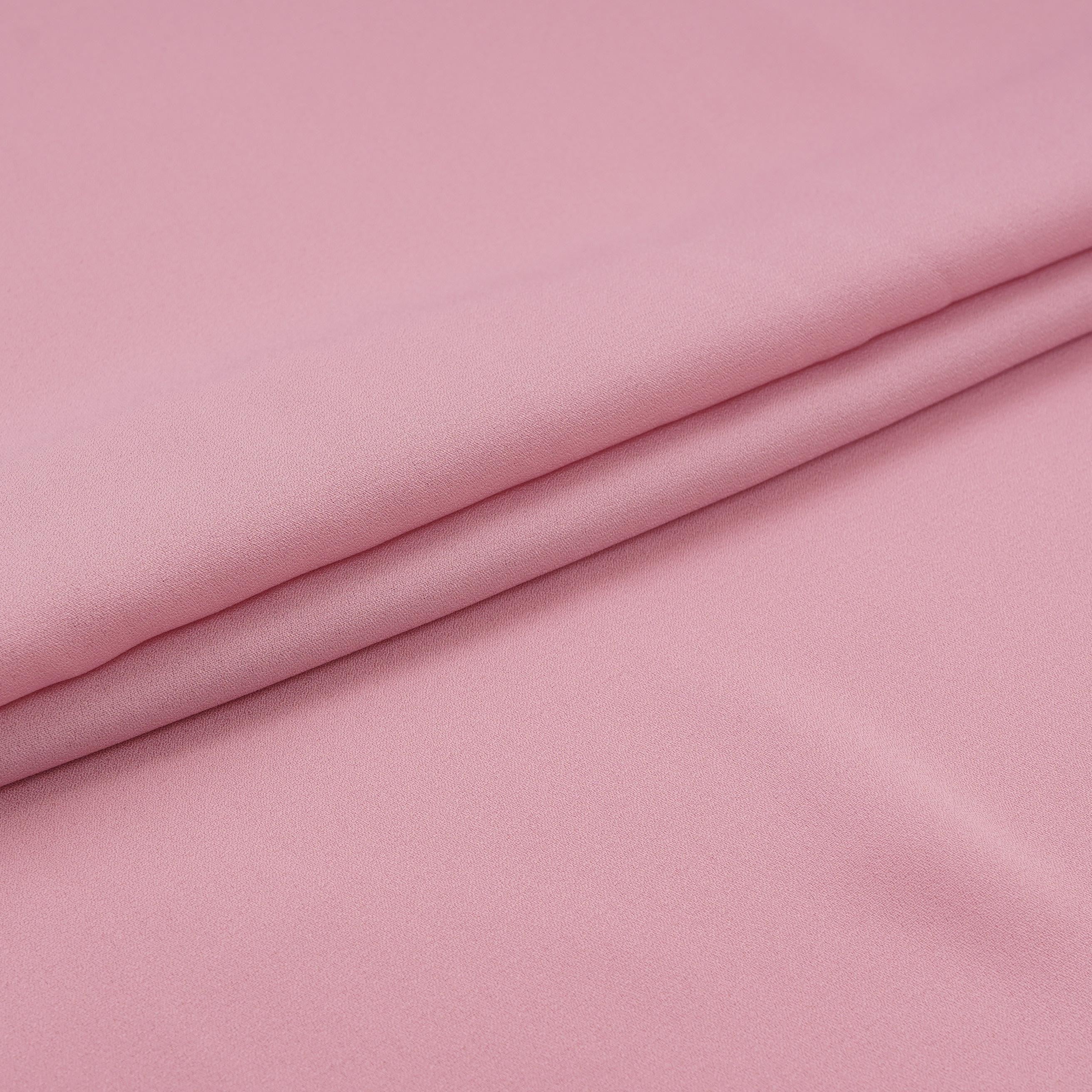 Pink Solid Double Georgette Fabric LID-15 - TradeUNO