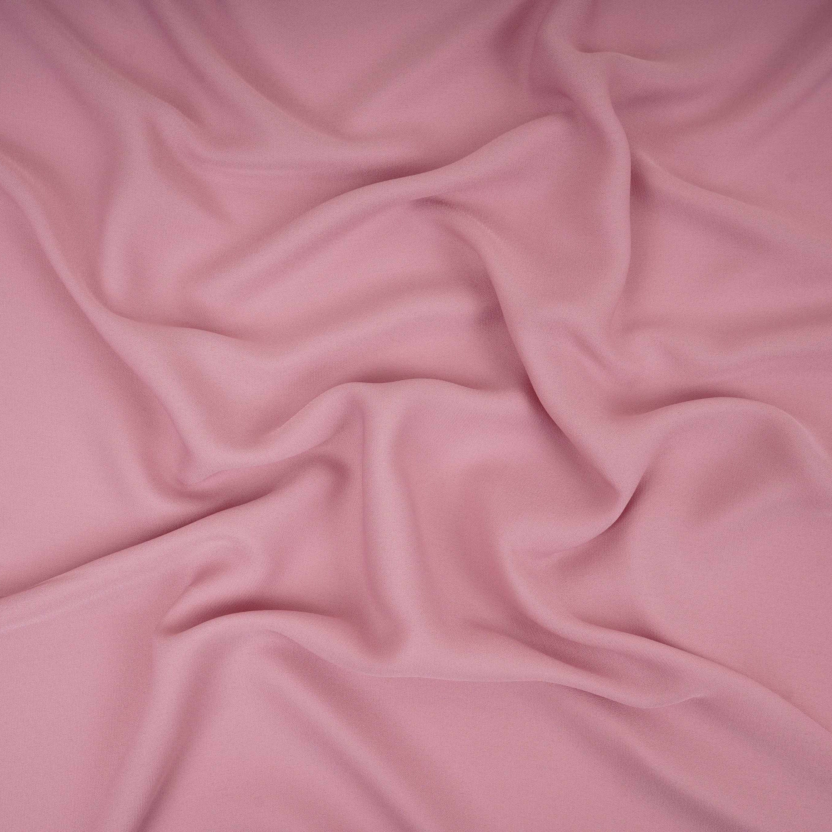 Pink Solid Double Georgette Fabric LID-15 - TradeUNO