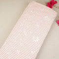Peach Pink Stripes Floral Embroidery South Cotton Fabric ZA-30587