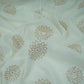 White Dyeable Floral Sequins Embroidery Malai Chanderi Fabric VF-32313