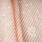 Peach Pink Stripes Floral Embroidery South Cotton Fabric ZA-30587