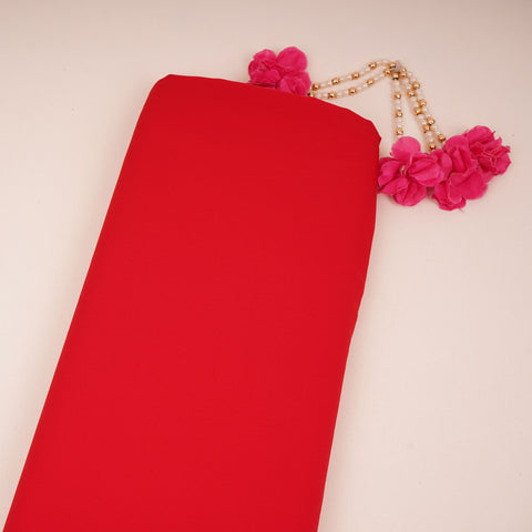 Red Solid Double Georgette Fabric LI-32202