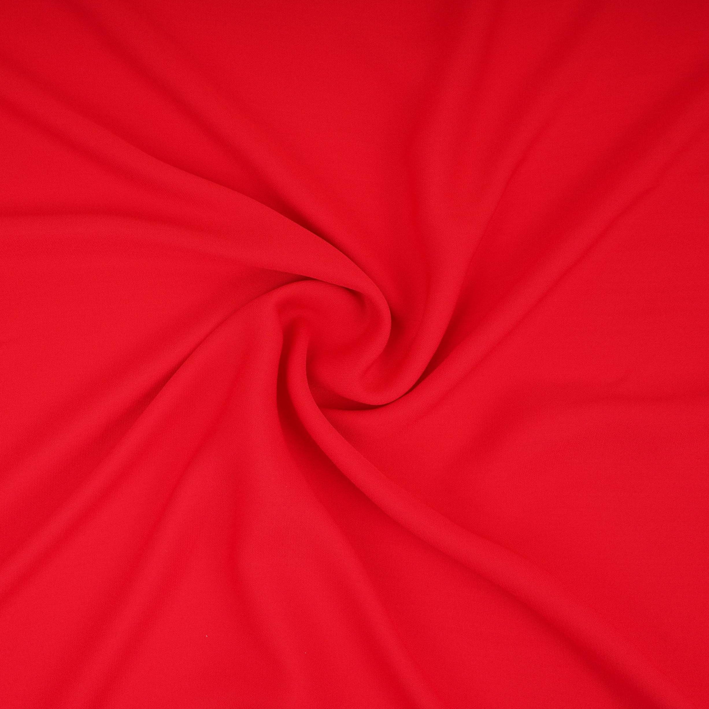 Red Solid Double Georgette Fabric LID-10 - TradeUNO