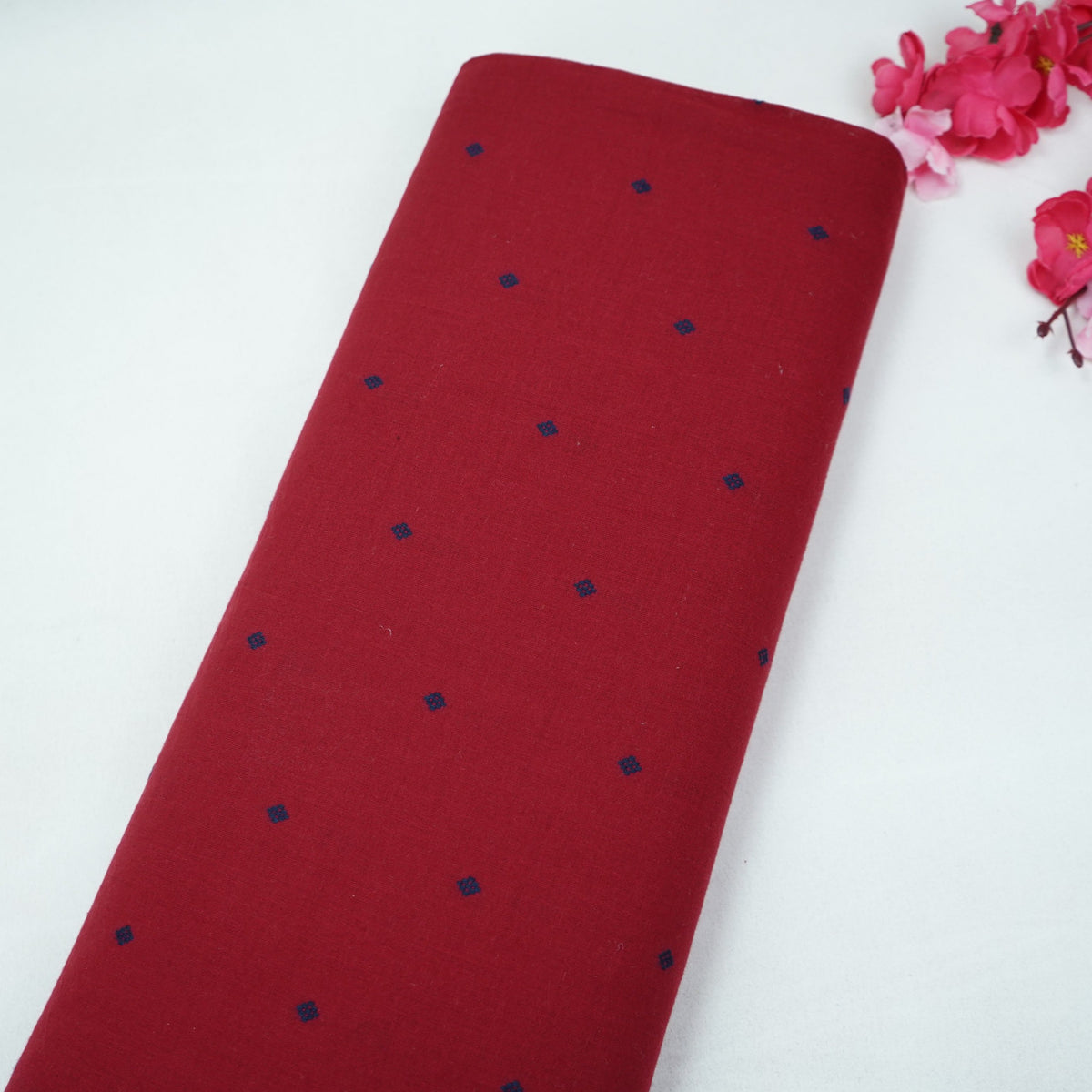 Maroon Buti Print Cotton Fabric PF-35305