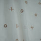 White Dyeable Geometrical Sequins Embroidery Malai Chanderi Fabric VF-32321