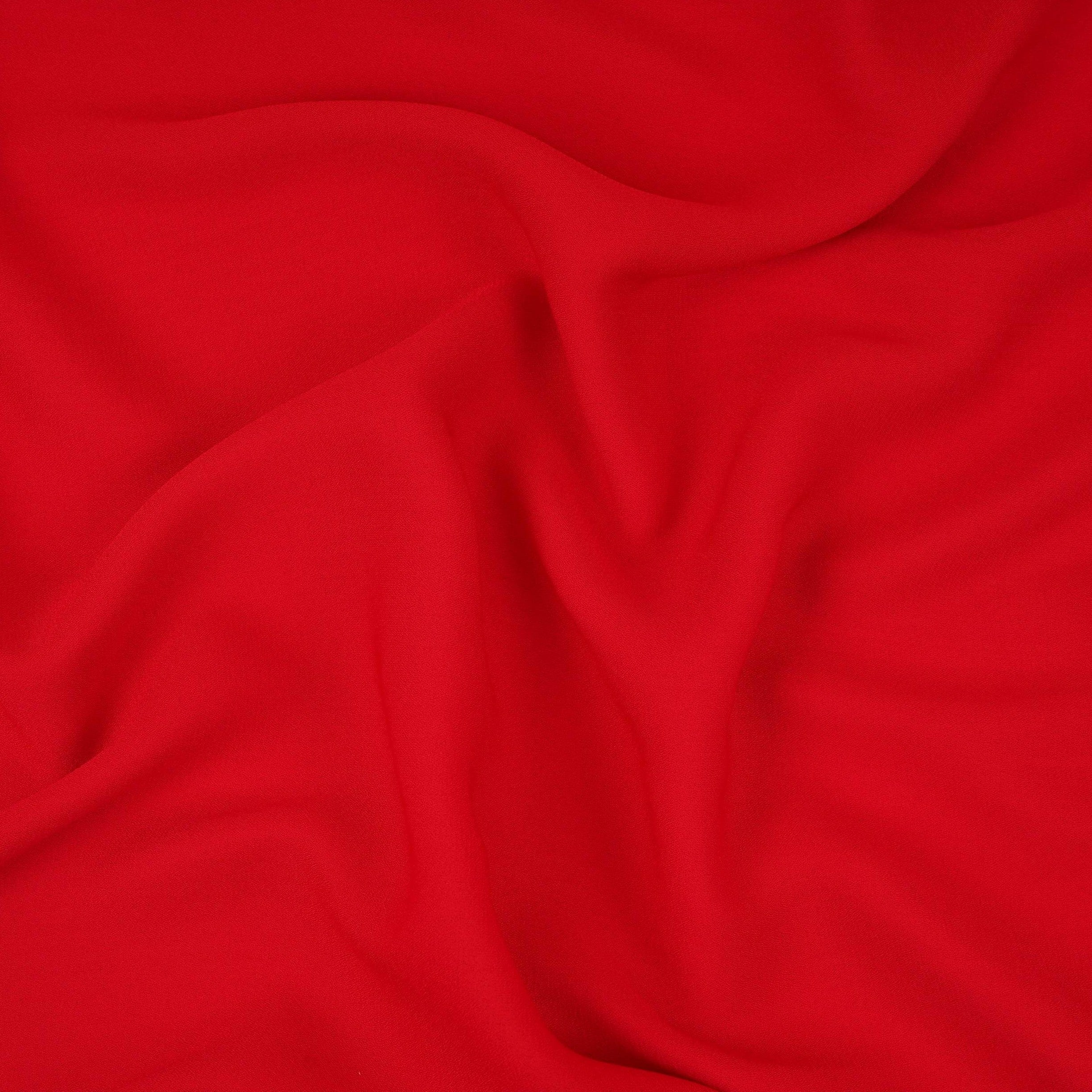Red Solid Double Georgette Fabric LID-10 - TradeUNO