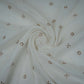White Dyeable Geometrical Sequins Embroidery Malai Chanderi Fabric VF-32321
