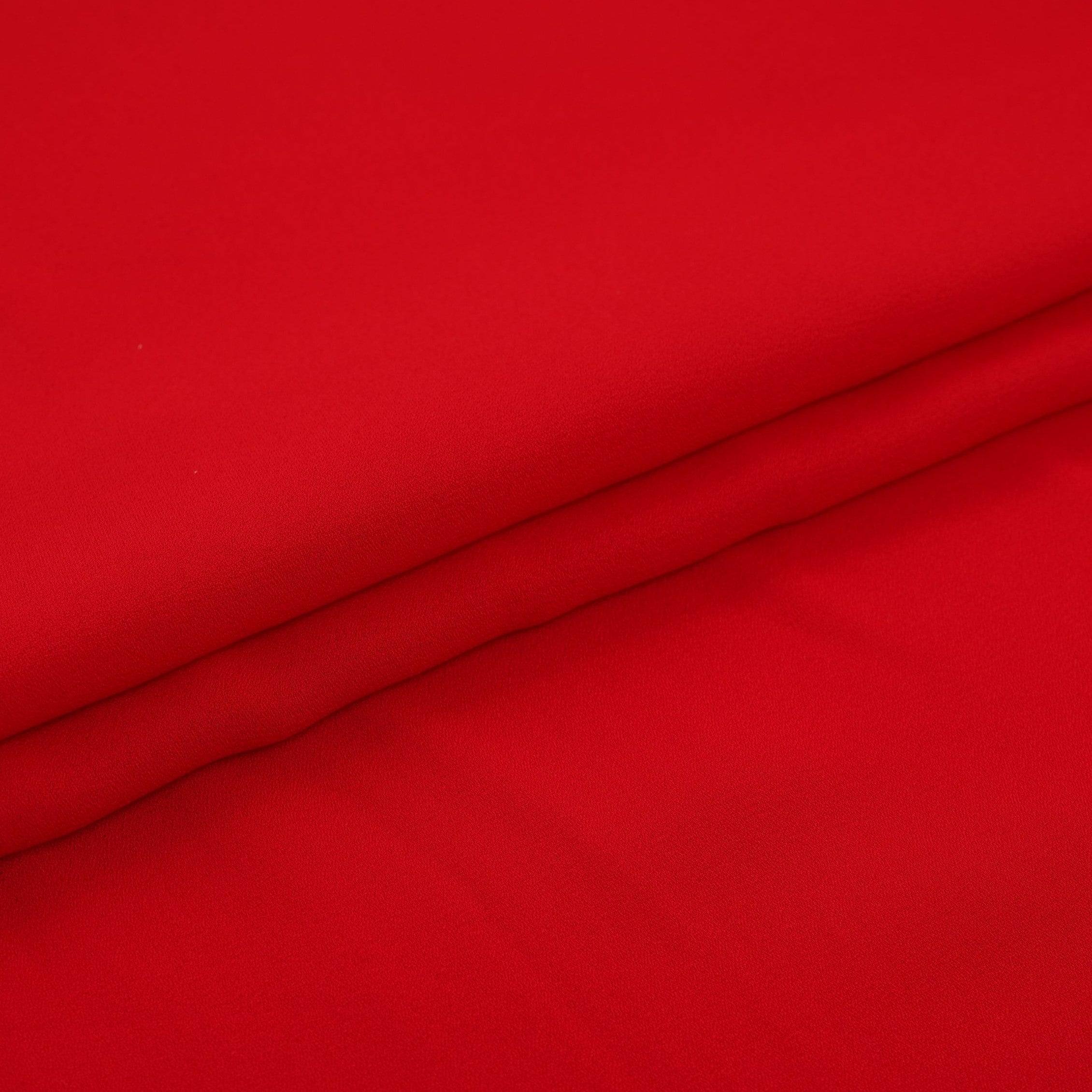 Red Solid Double Georgette Fabric LID-10 - TradeUNO