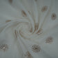 White Sequins embroidery Chinon Fabric VF-32279