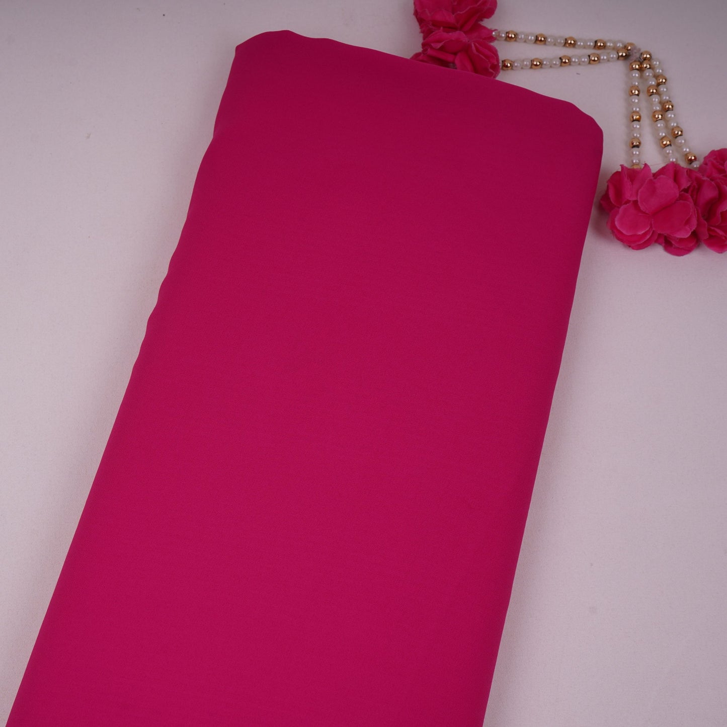 Rani Pink Solid Double Georgette Fabric LID-05