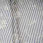 Grey Stripes Floral Embroidery South Cotton Fabric ZA-30586