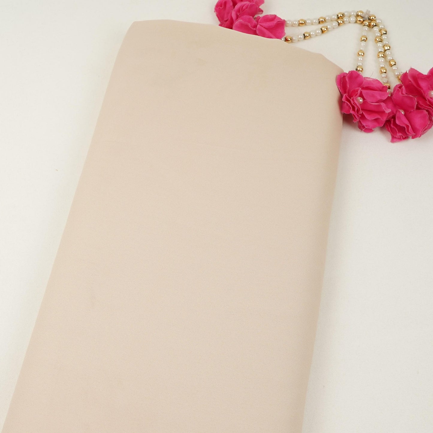 Cream Solid Double Georgette Fabric LID-14