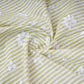 Green Stripes Floral Embroidery South Cotton Fabric ZA-30585
