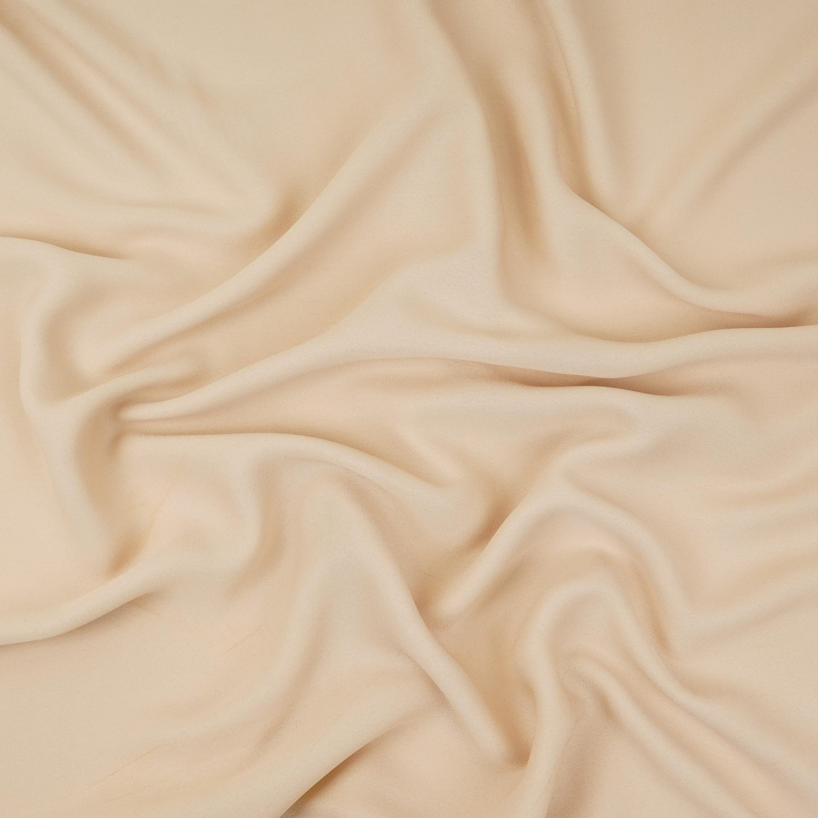 Cream Solid Double Georgette Fabric LID-14 - TradeUNO