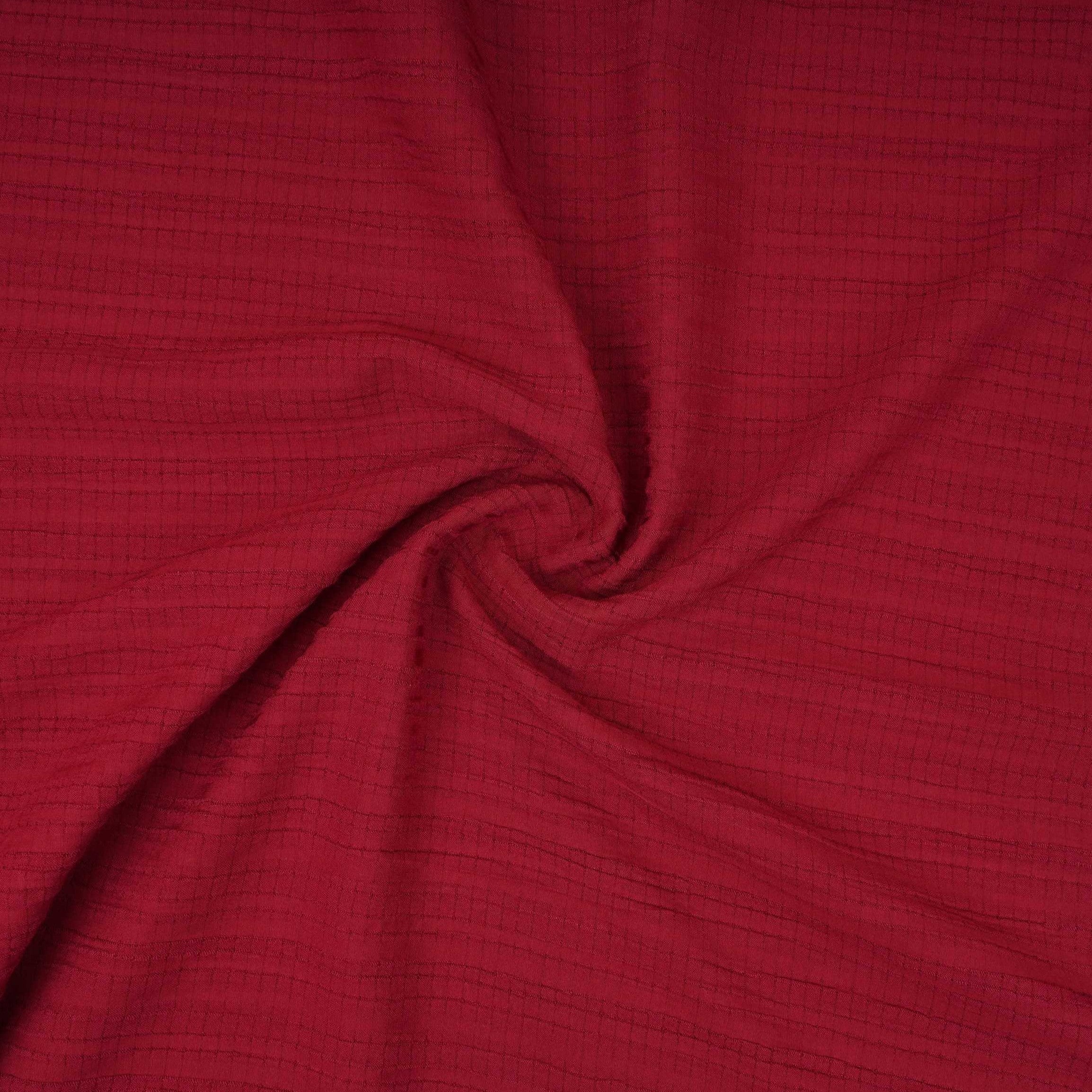 Red Solid Crushed Poplin LI-32164 - TradeUNO