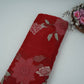 Red with Orange 4D floral embroidery Pure 27gm Organza Fabric GPF-32282