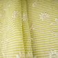 Green Stripes Floral Embroidery South Cotton Fabric ZA-30580