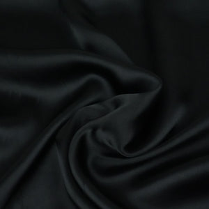 Black Solid Roman Silk Fabric PFM-05 - TradeUNO
