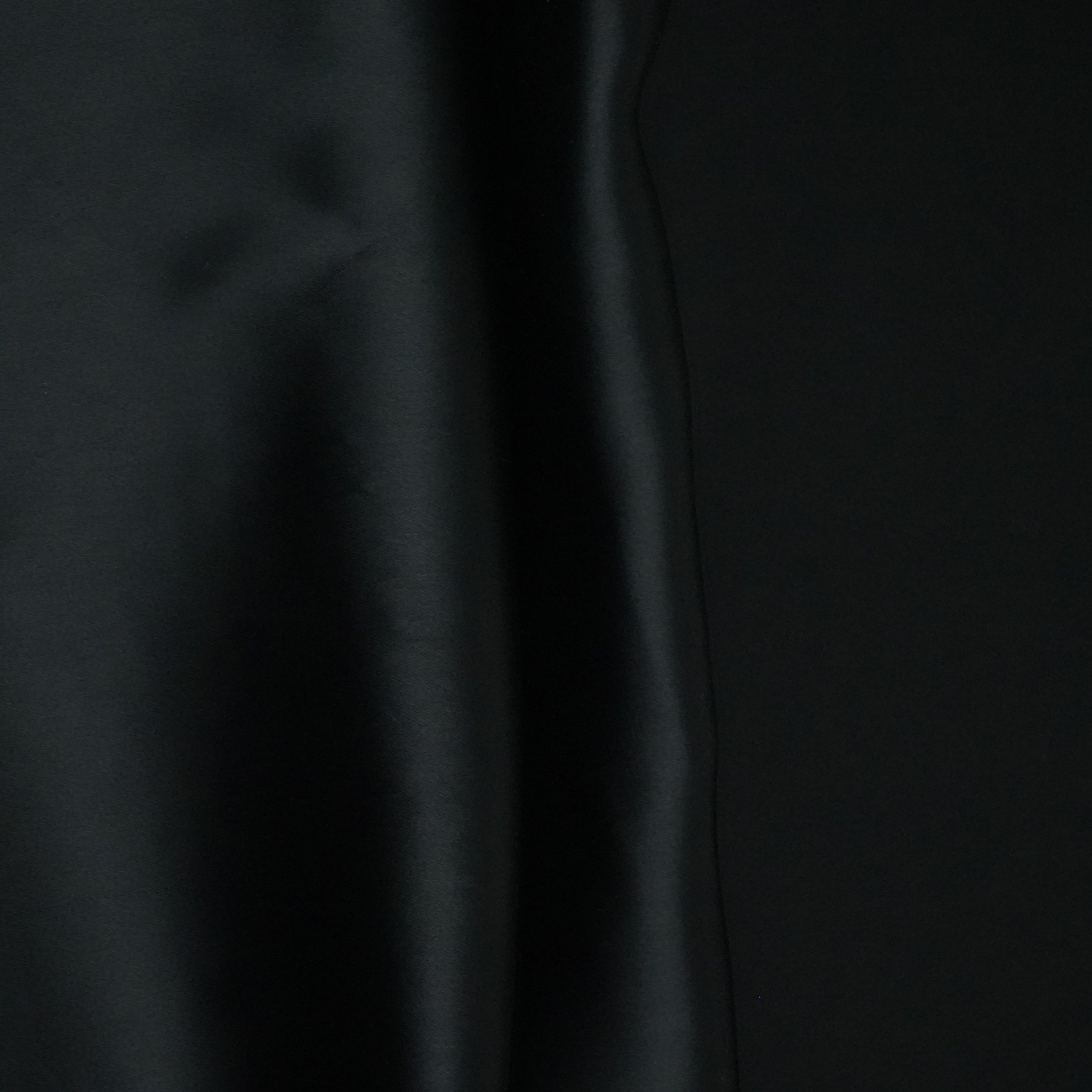 Black Solid Roman Silk Fabric PFM-05 - TradeUNO