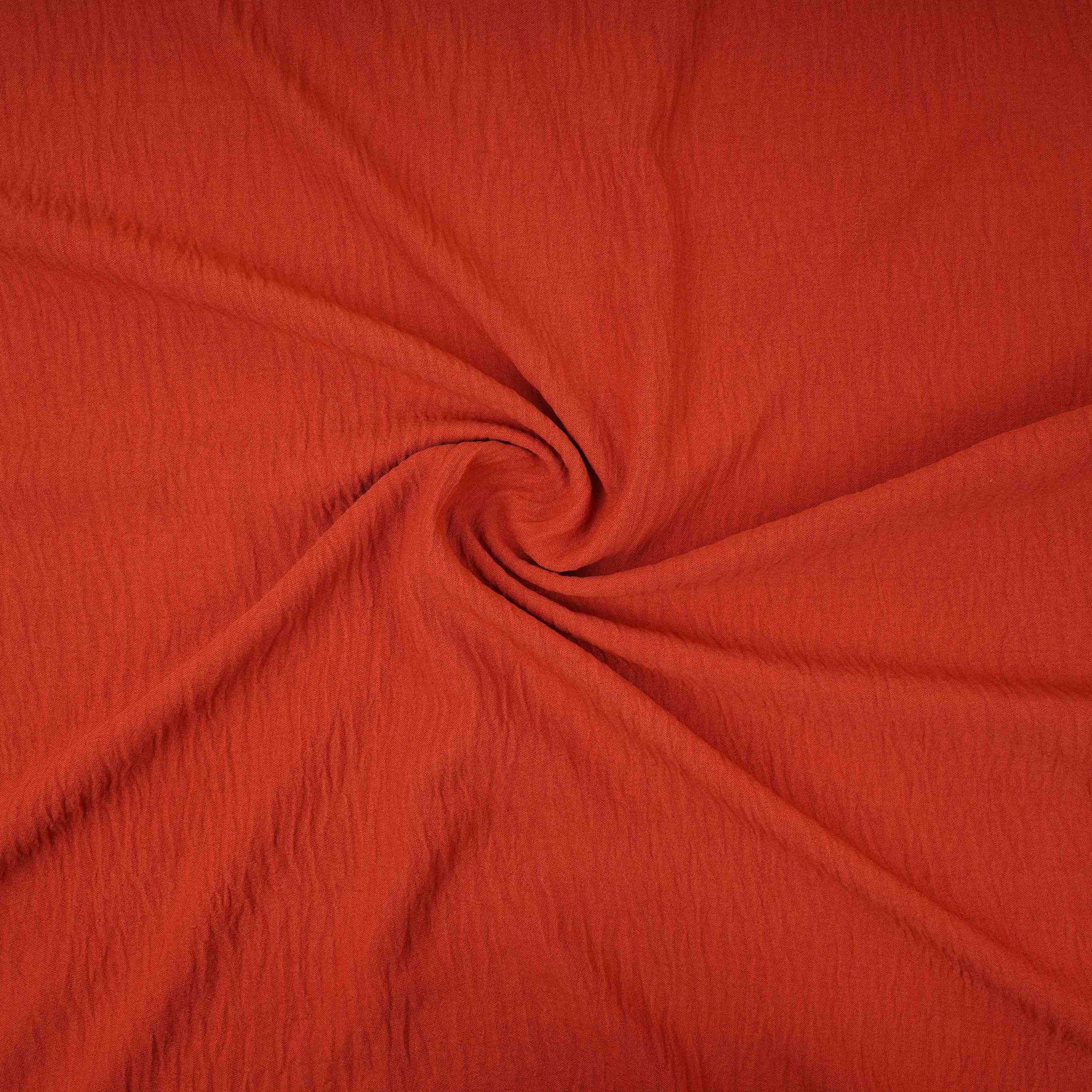 Rust Red Solid Chinnon Lycra Fabric LI-32157 - TradeUNO