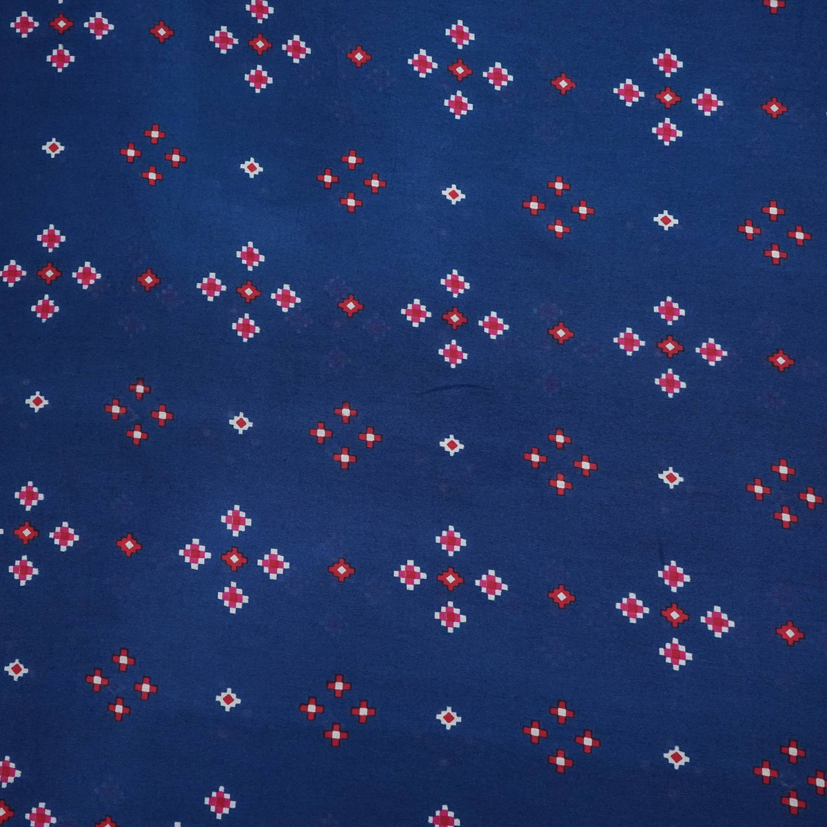 Royal Blue Mini Patola Small Buti Chanderi Fabric SC-34762