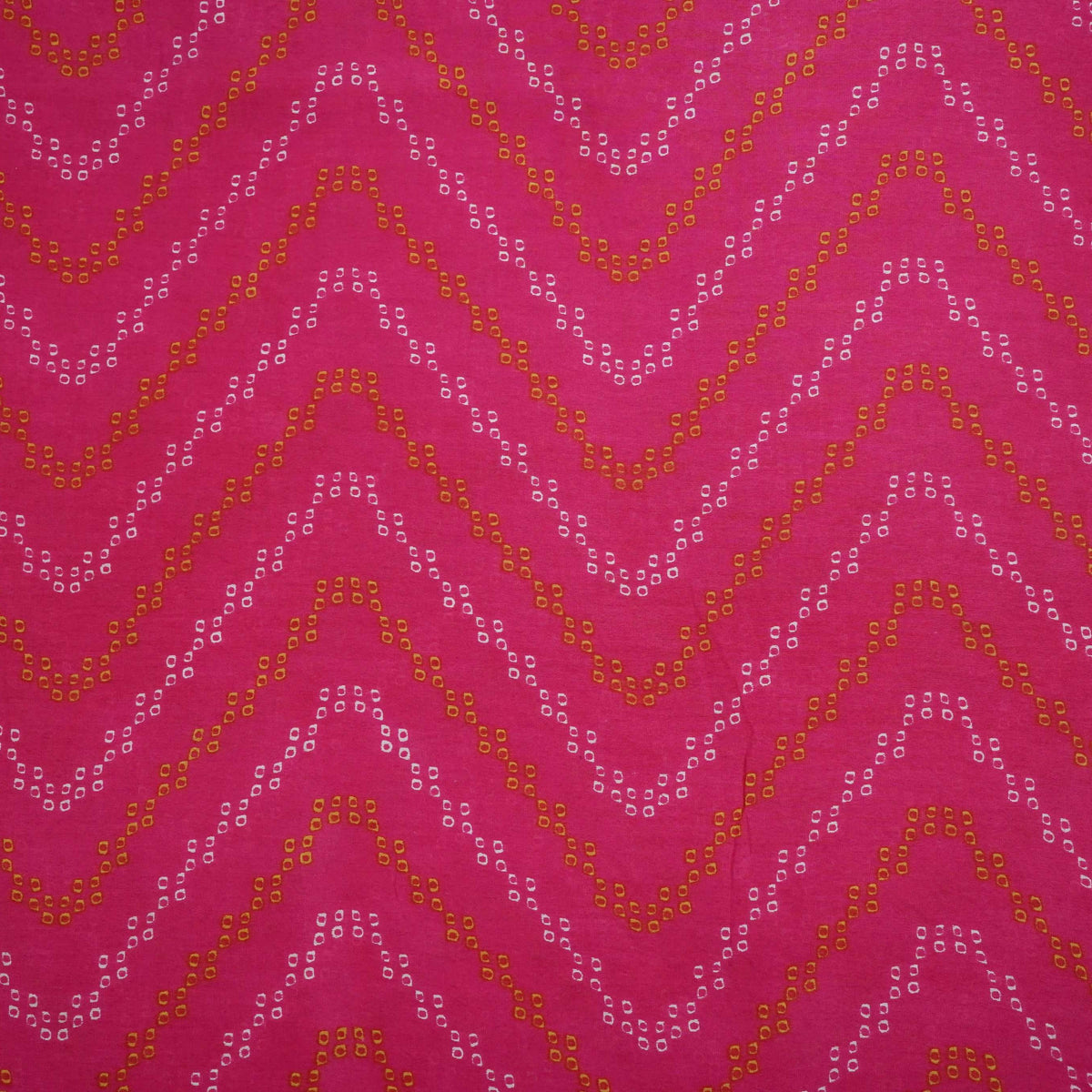 Magenta Bandhani Print Chanderi Fabric SC-34752