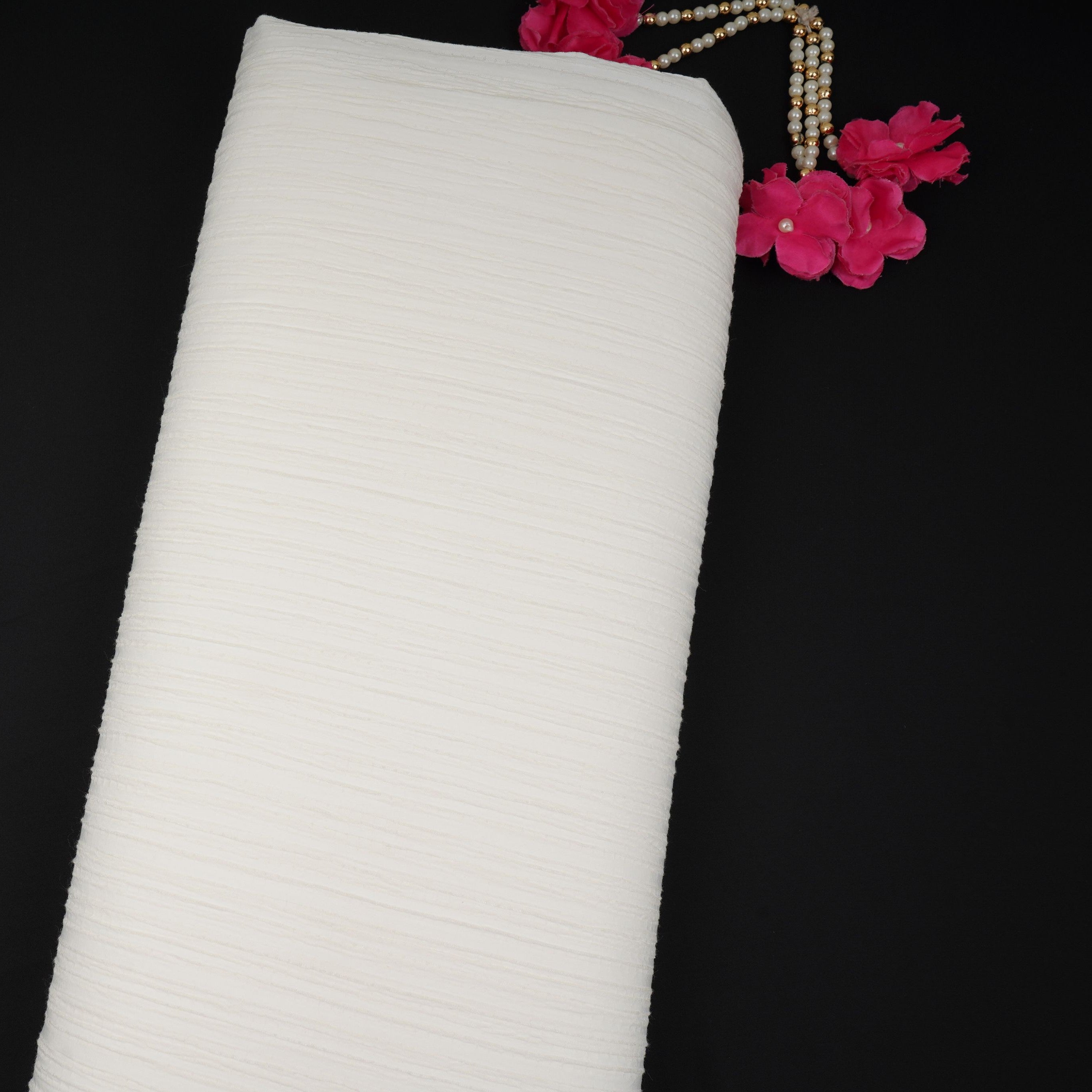 White Solid Crushed Poplin LI-32161 - TradeUNO