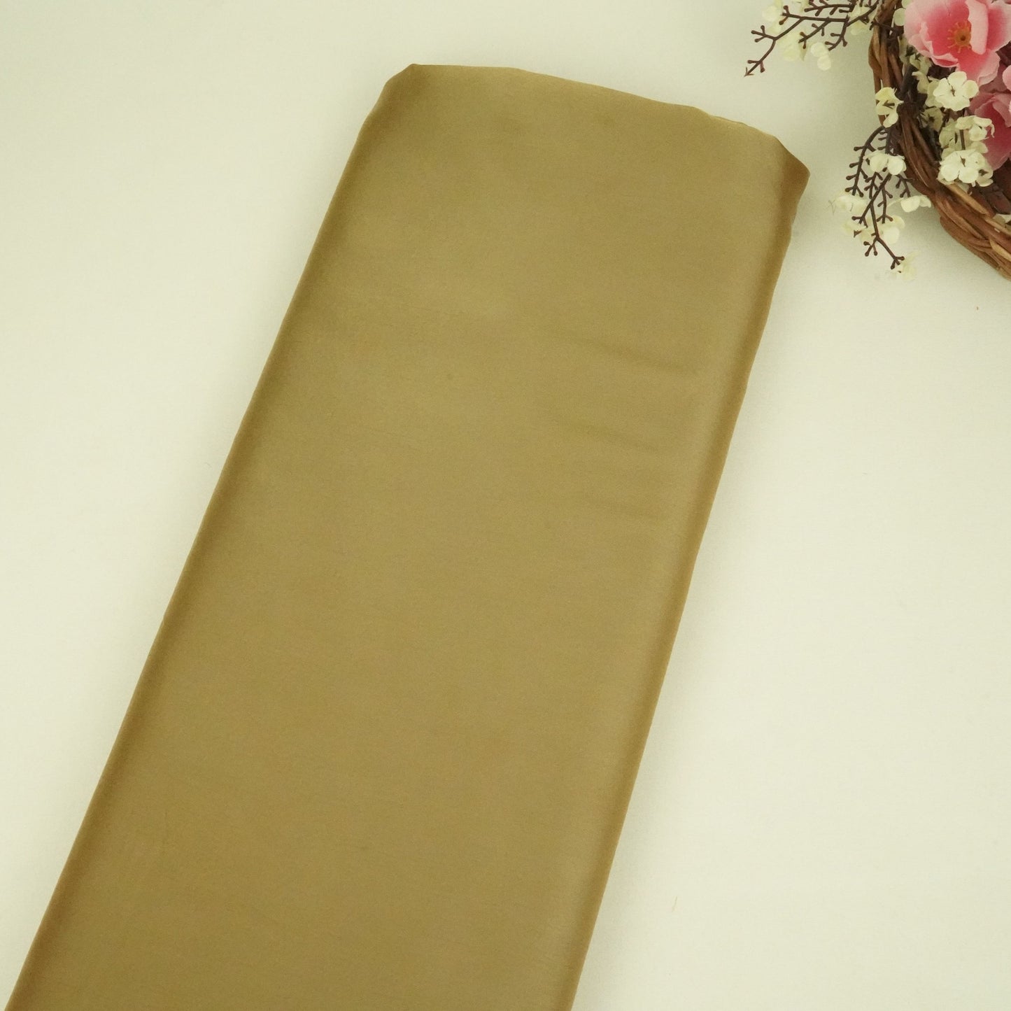 Brown Solid Roman Silk Fabric PFM-09