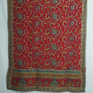 Red Position Multicolor Floral Zari Embroidery Pure Chinon Dupatta GT-34132 – image 2 of 3