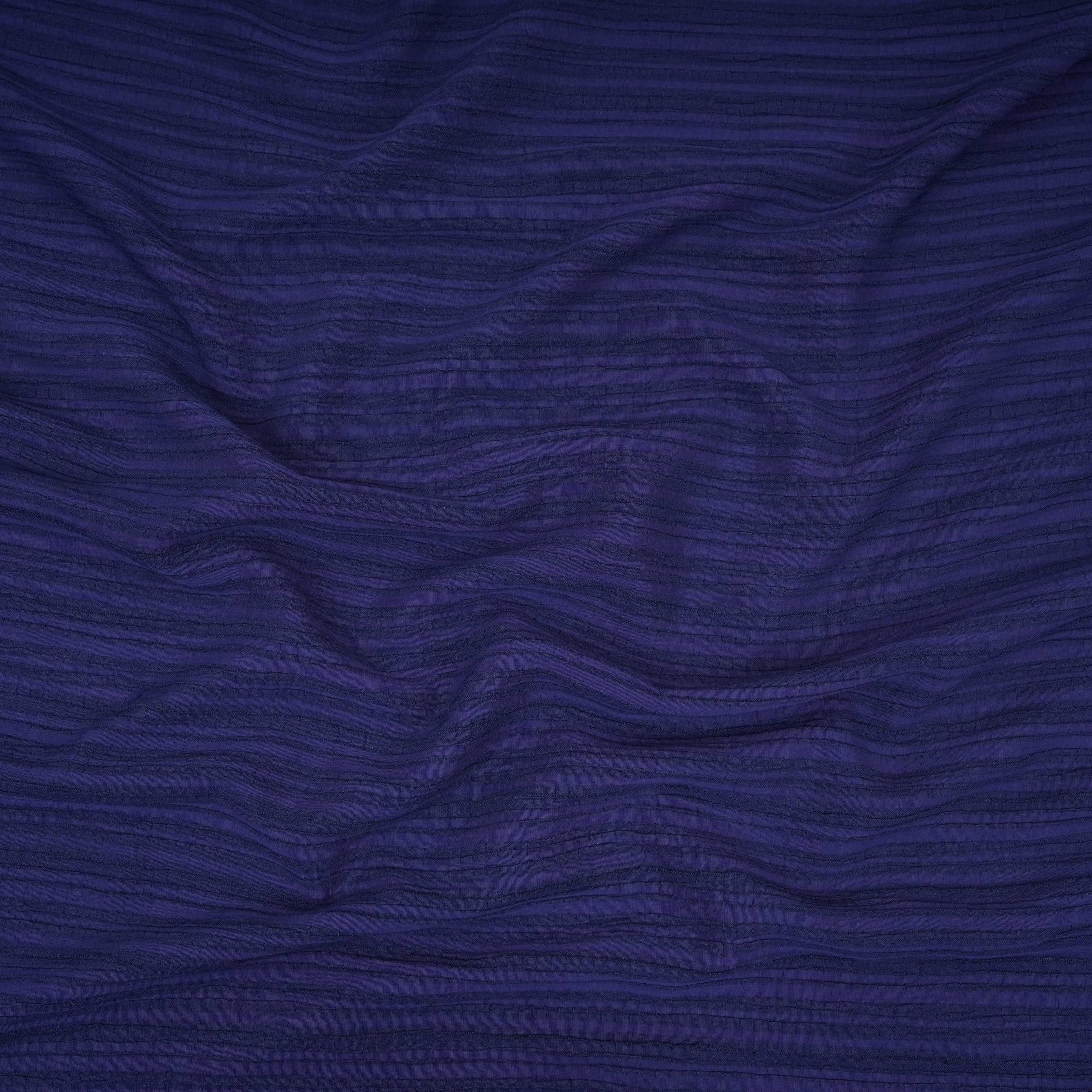 Navy Blue Solid Crushed Poplin LI-32165 - TradeUNO