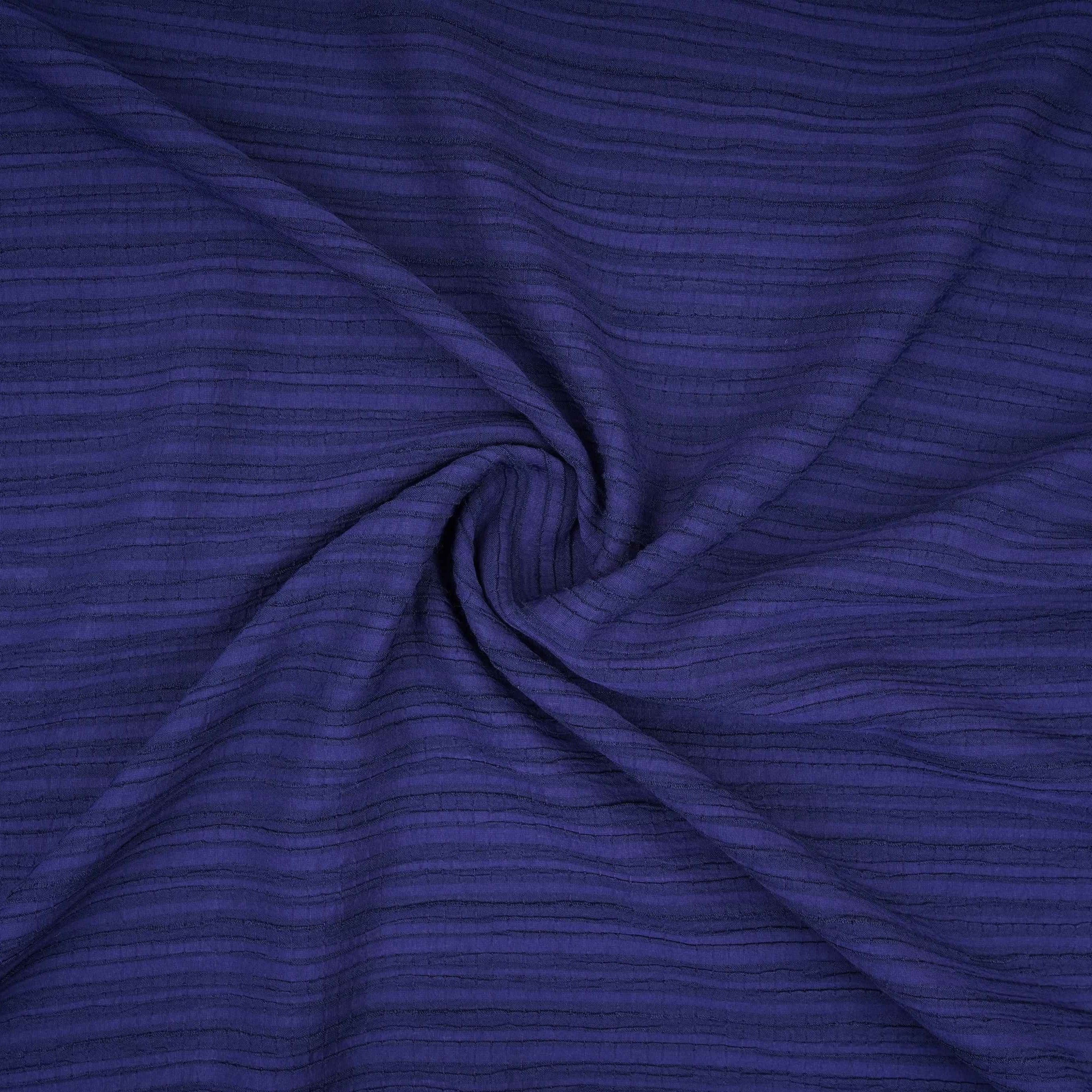 Navy Blue Solid Crushed Poplin LI-32165 - TradeUNO