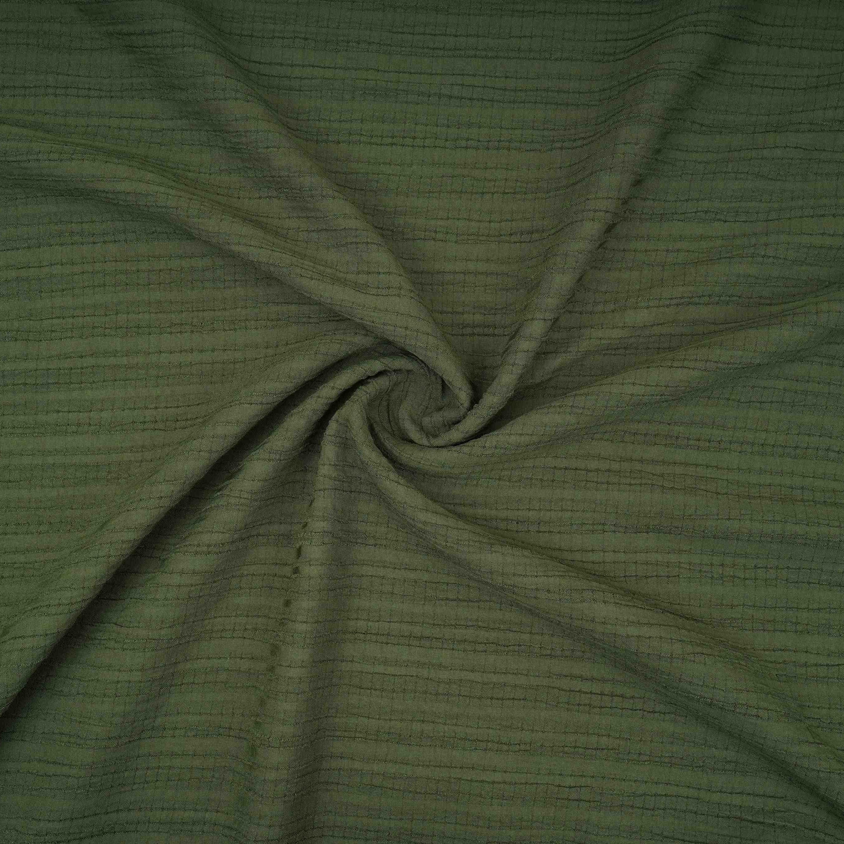 Olive Green Solid Crushed Poplin LI-32162 - TradeUNO