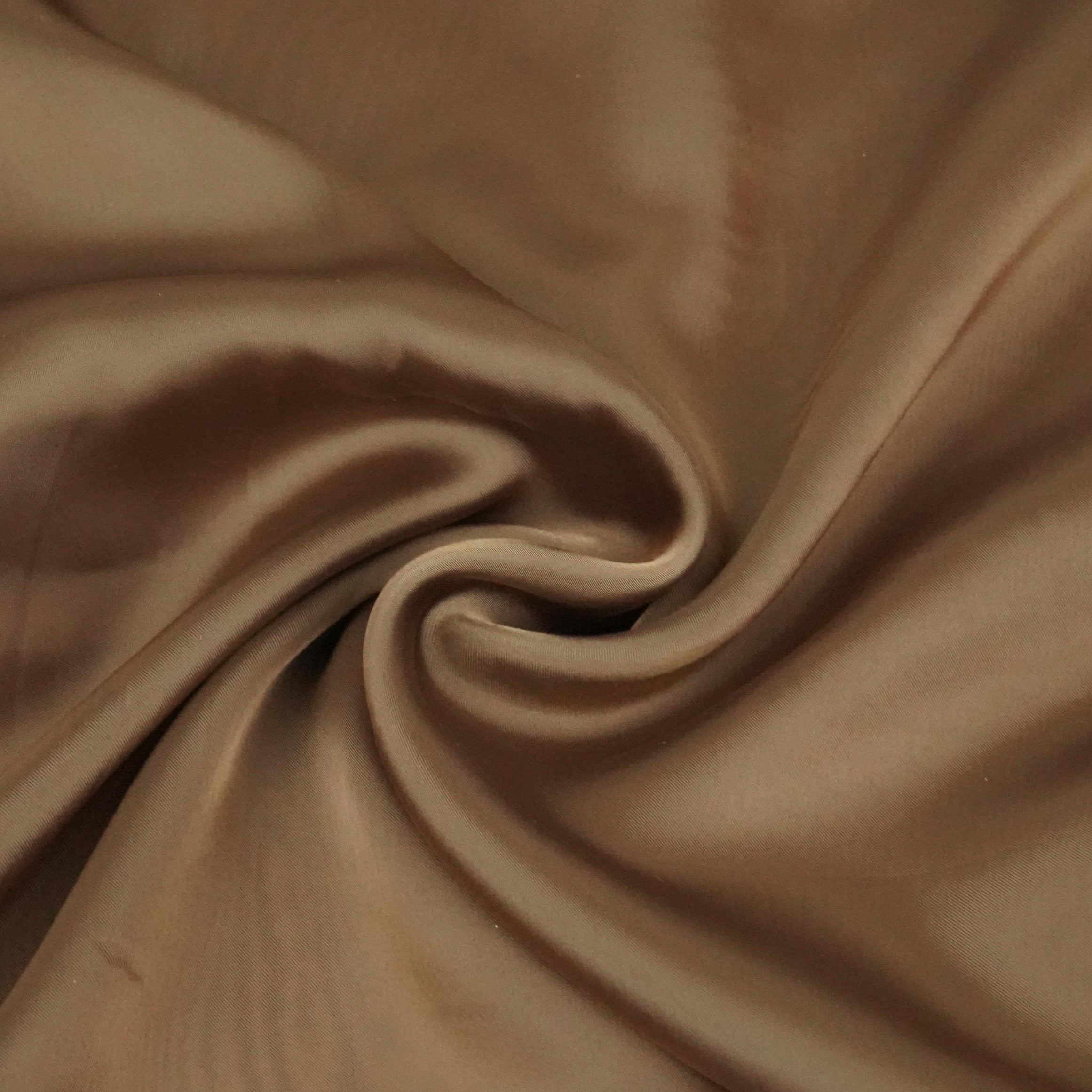 Light Brown Solid Roman Silk Fabric PFM-07 - TradeUNO