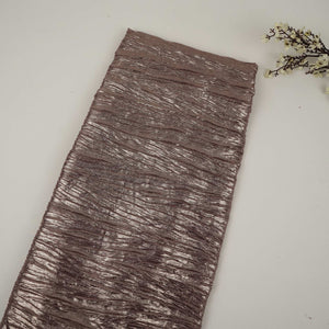 Lavender Pleated Golden Foil Chiffon Fabric LI-33893