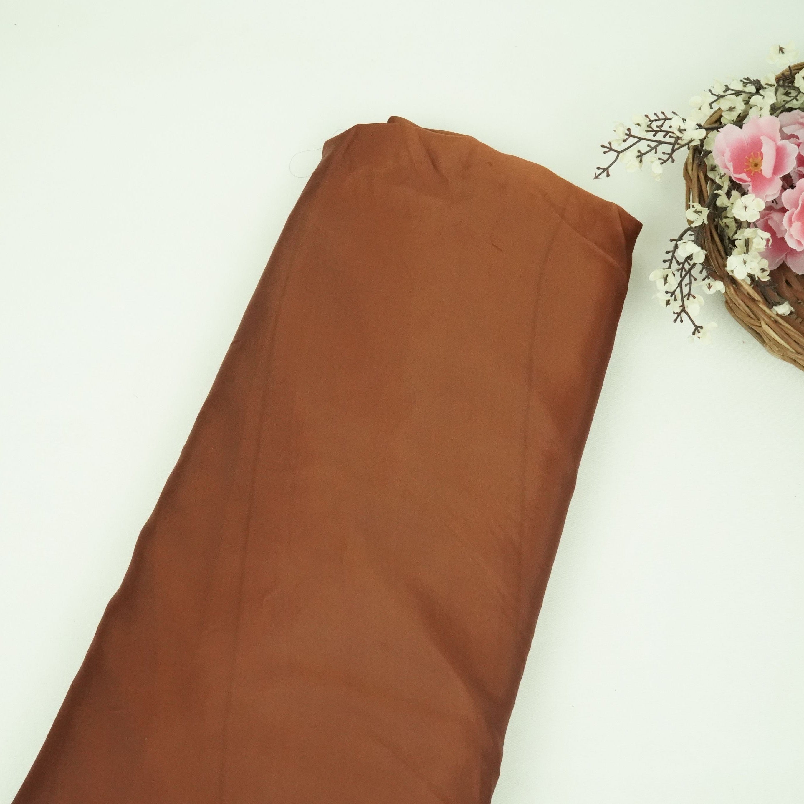 Espresso Brown Solid Roman Silk Fabric PFM-14 - TradeUNO