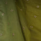 Parrot Green With Light Green 4D Geometrical Sequins Embroidery Malai Chanderi Fabric VF-32319