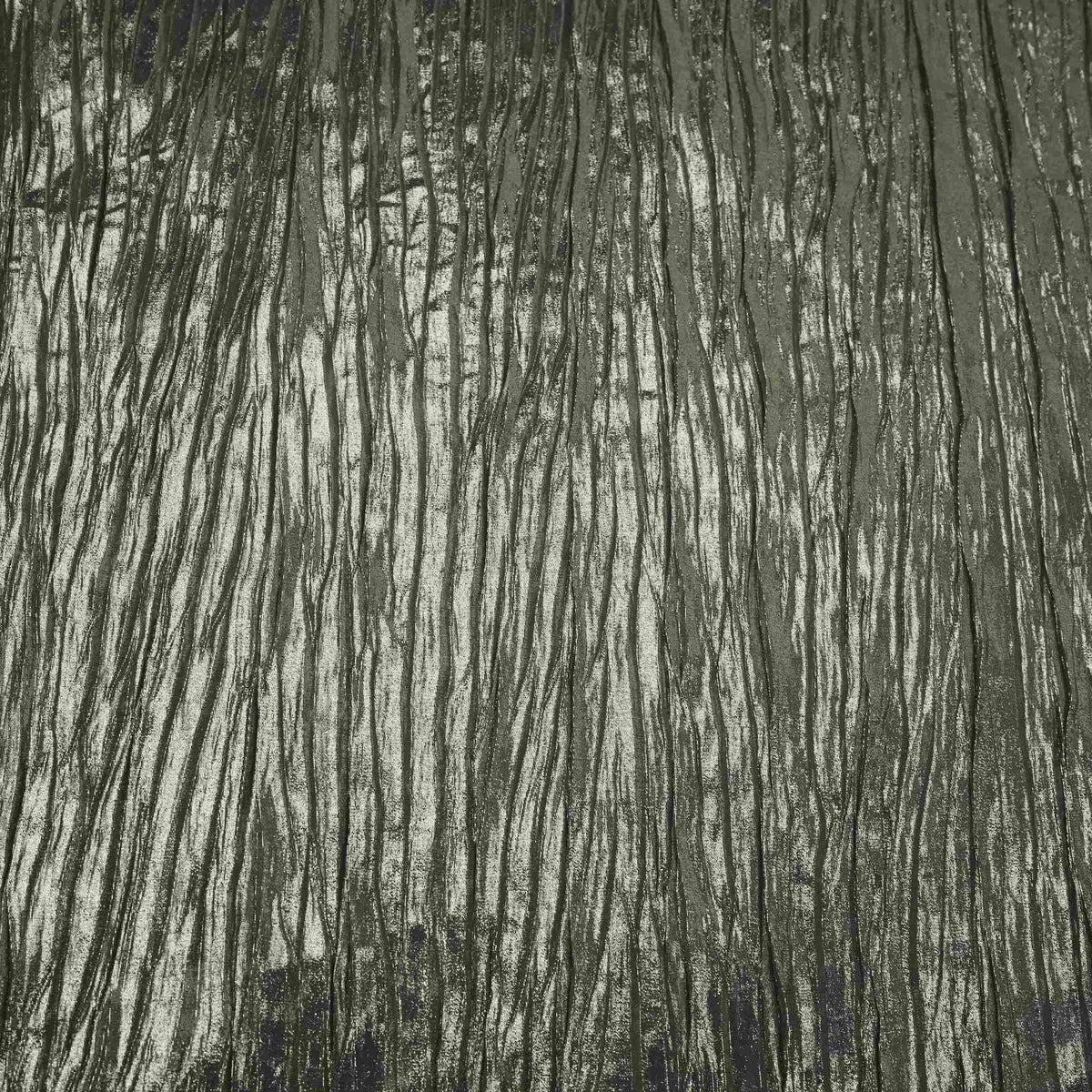 Grey Pleated Golden Foil Chiffon Fabric LI-33894 – image 2 of 4