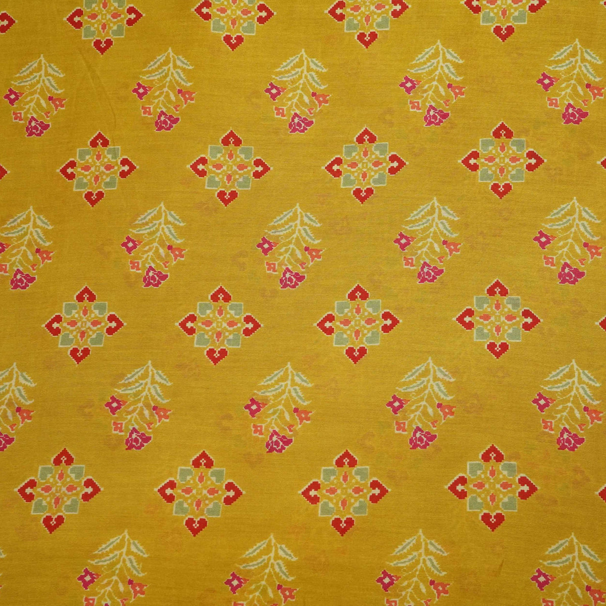 Yellow Small Buti Chanderi Fabric SC-34733