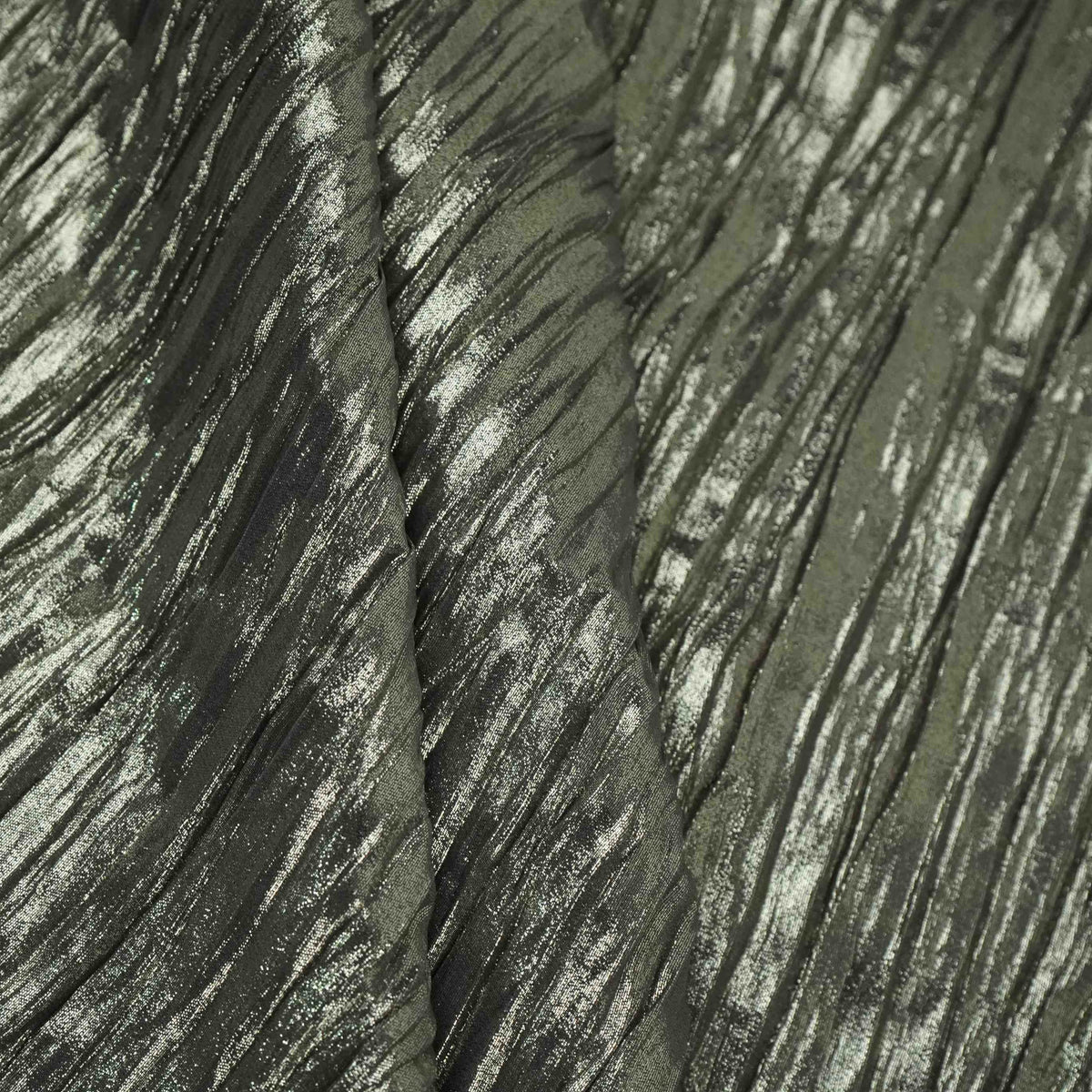 Grey Pleated Golden Foil Chiffon Fabric LI-33894 – image 4 of 4