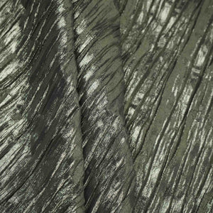 Grey Pleated Golden Foil Chiffon Fabric LI-33894 – image 4 of 4
