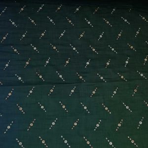 Dark Green with Blue 4D Buti embroidery Malai Chanderi Fabric VF-32240 - TradeUNO