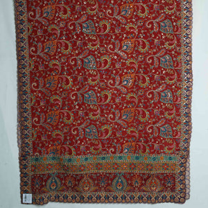 Maroon Position Multicolor Floral Zari Embroidery Pure Chinon Dupatta GT-34135 – image 2 of 3