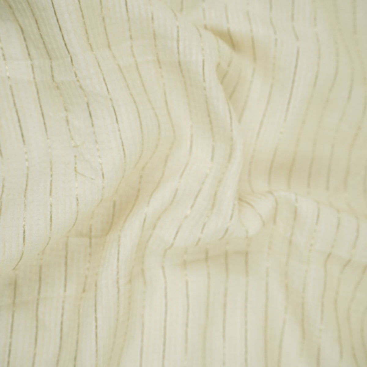 White Stripe Thread Embroidery Dyeable Raw Silk Fabric AT-33876 – image 3 of 4