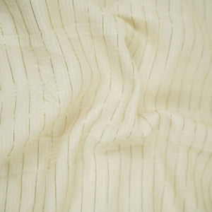 White Stripe Thread Embroidery Dyeable Raw Silk Fabric AT-33876 – image 3 of 4